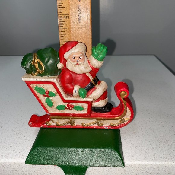 Vintage Midwest of Cannon Falls Santa in Sleigh Stocking Holder - Picture 13 of 14